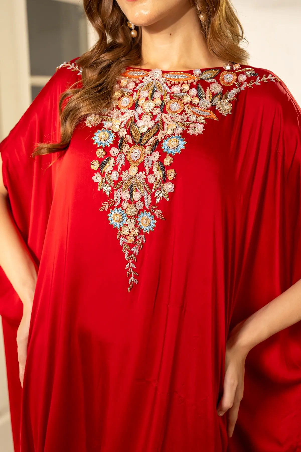 Silk Ember – Red Kaftan