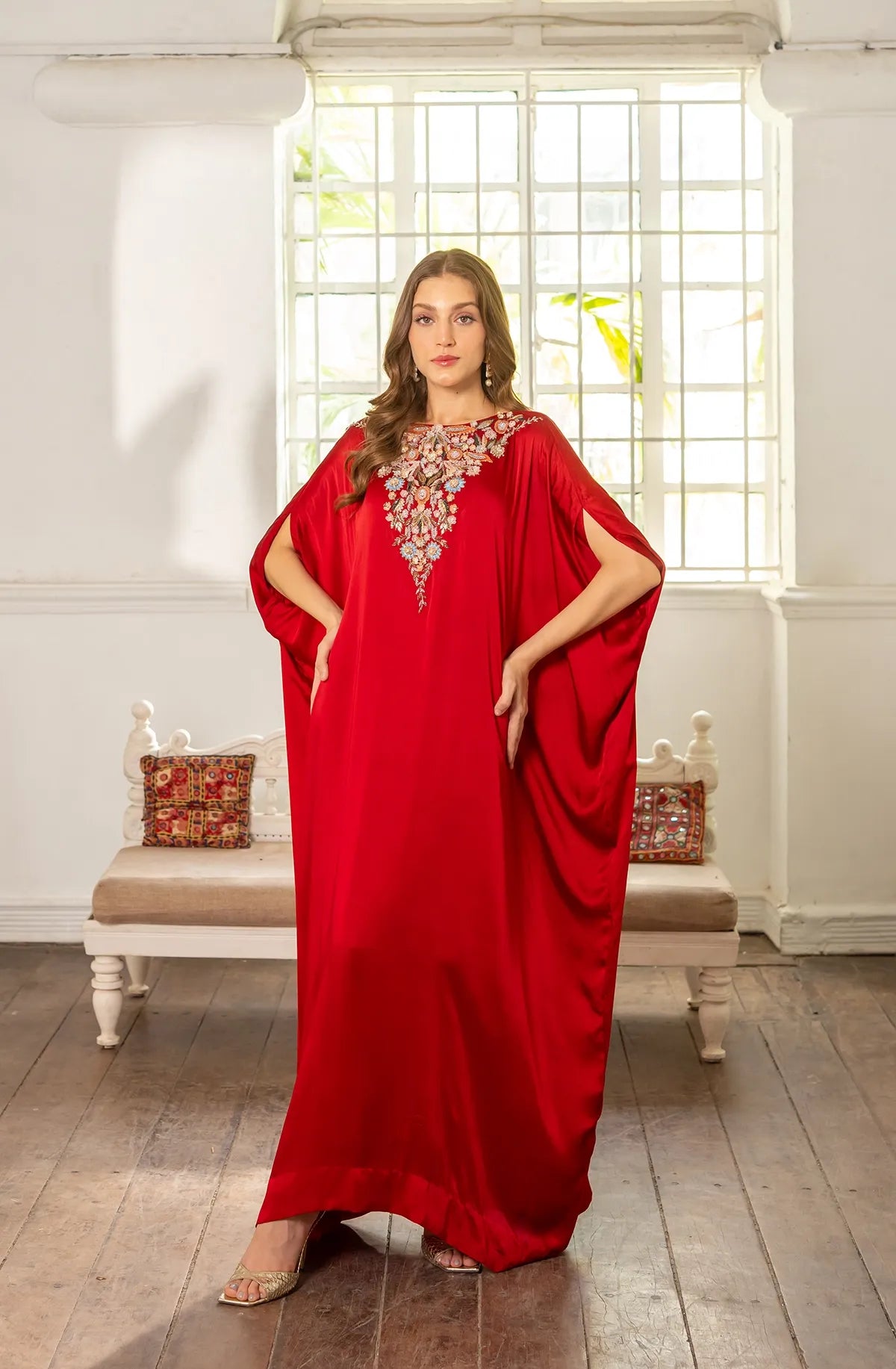 Silk Ember – Red Kaftan