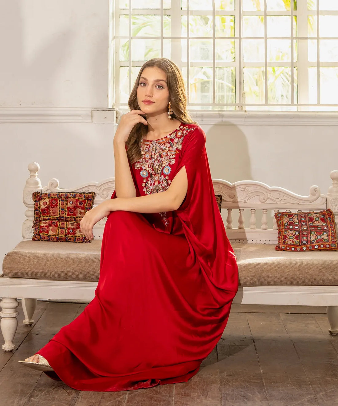Silk Ember – Red Kaftan