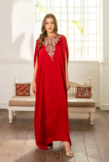 Silk Ember – Red Kaftan